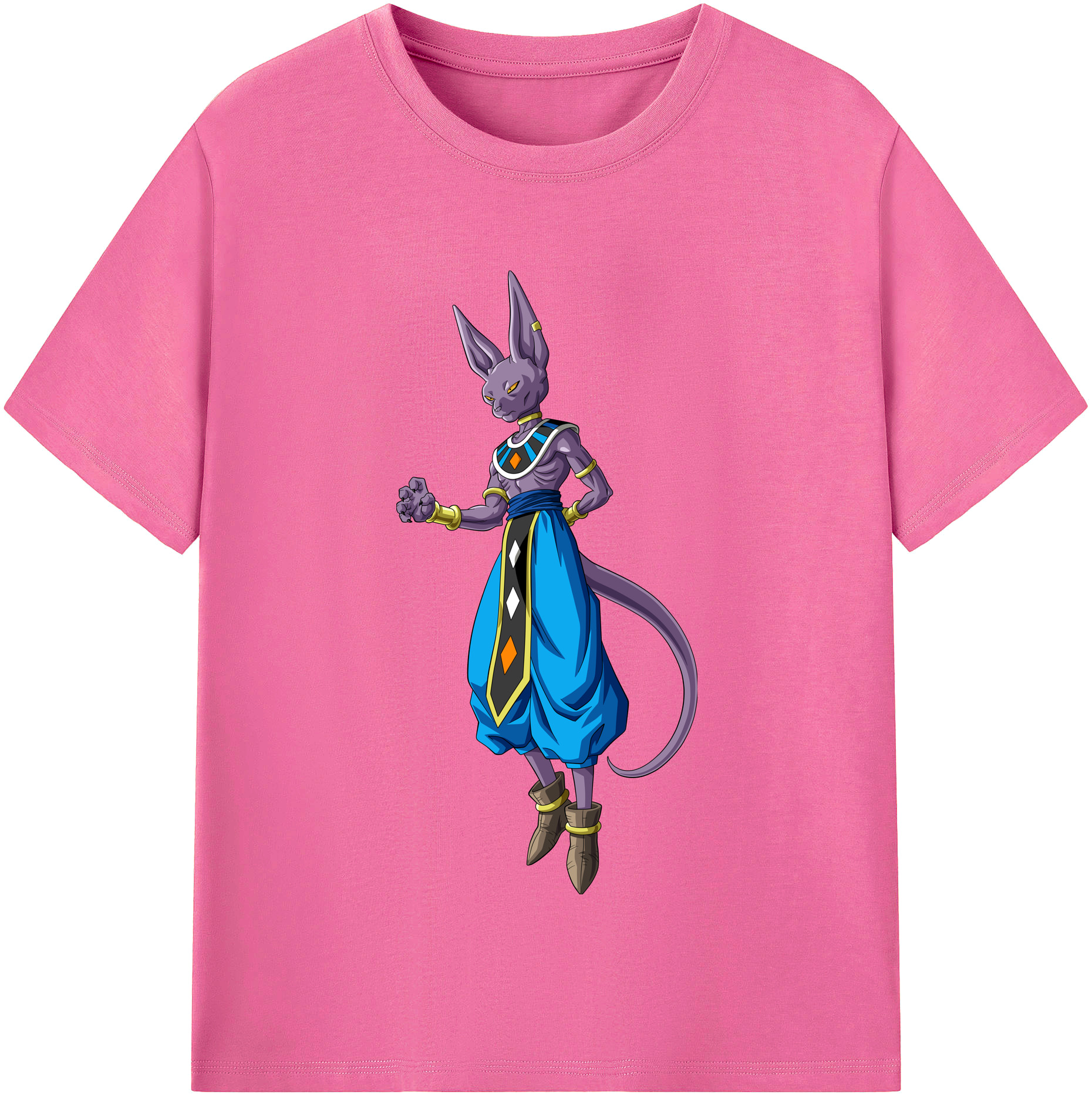（画像用） ドラゴンボール ビルス 破壊神ビルス DRAGON BALL Beerus Birusu レディースカジュアルプリントTシャツ（綿100％）
